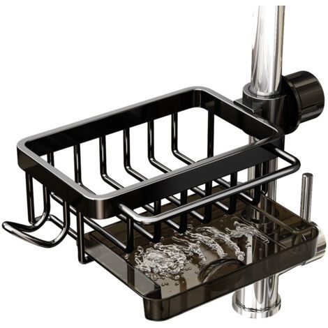 Égouttoir de robinet multifonctionnel pour usage domestique, noir (1/5)