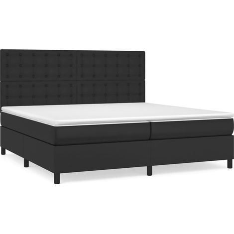 Maison Exclusive - Giroletto a Molle con Materasso Nero 200x200 cm in Similpelle (1/5)