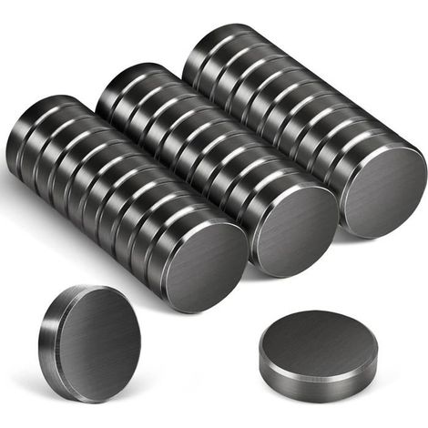 Lot de 30 aimants puissants, aimants de réfrigérateur 18 x 5 mm, aimants pour tableau magnétique, petits aimants plats, noir et blanc (1/5)