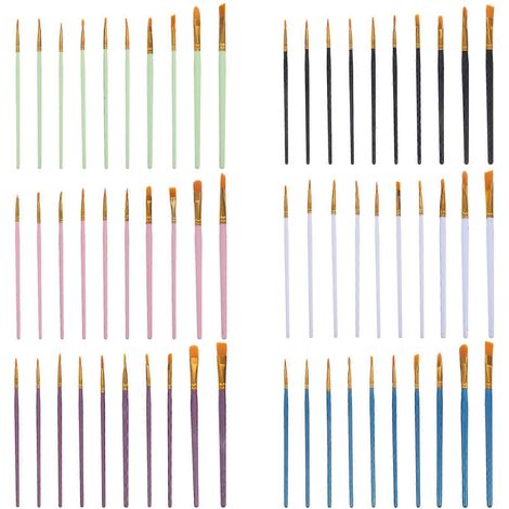 Lot de 60 pinceaux professionnels pour la peinture aquarelle, destinés aux étudiants. (1/5)