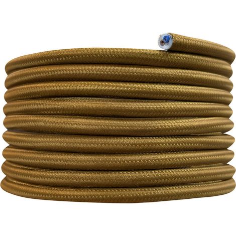 Câble électrique tissu marron, long. 3m, diam. 6.2mm  - Tibelec (1/5)