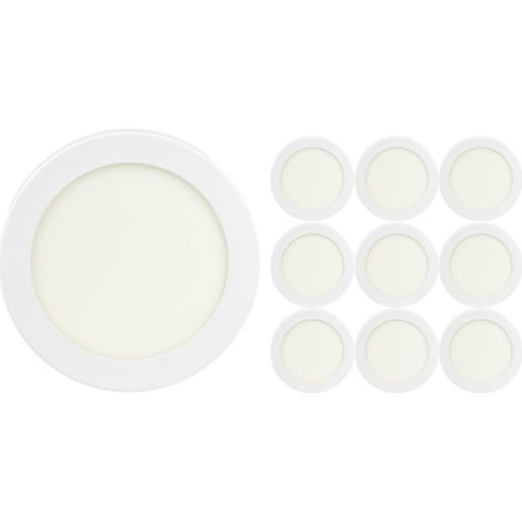 Pack 10 Downlights LED Empotrable Redondo 18W 1800lm Ø22.4cm 5700K Blanco 30000H SECOM