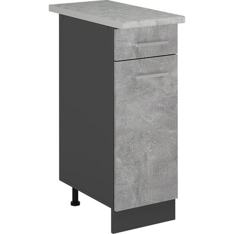 Mueble bajo de cocina R-Line, Hormigón, 30 cm ET Mármol, Vicco