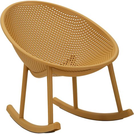 Sedia a dondolo Ibiza in plastica senape