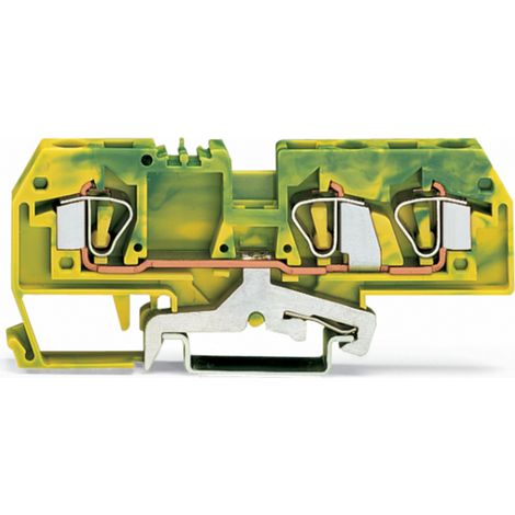 Conector carril wago 282-687 3 bornes 6 mm² verde amarillo (1/3)