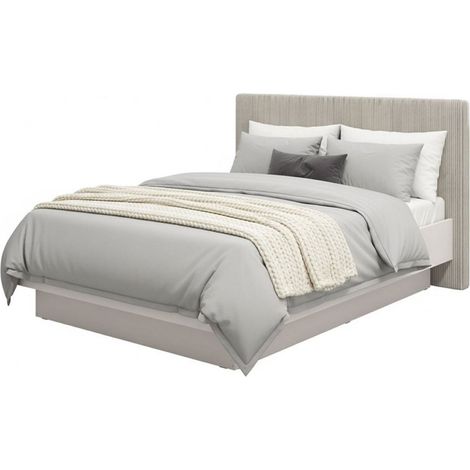 Letto Matrimoniale Caprezzo, Letto Matrimoniale Testiera Imbottita Effetto Velluto, Dimensione Materasso 160x200 cm, Peso Supportato 200 kg