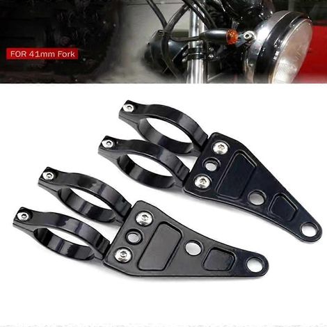 Supports de fixation latéraux pour phare de moto, universels, pour tubes de fourche de 41 mm (1/4)