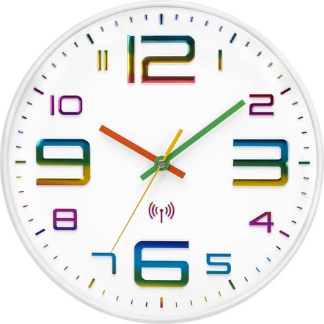 Horloge Murale Radio Pilotée Silencieuse 30cm sans Tic-Tac (1/5)