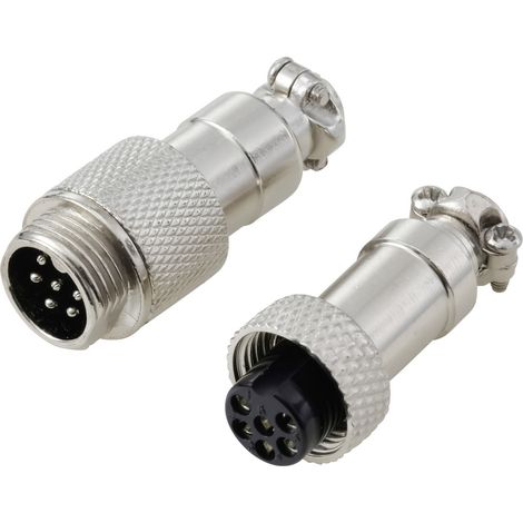 TRU COMPONENTS TC-13895572 Connecteur rond mâle, Contact femelle Nombre total de pôles: 6 Série (con (1/4)