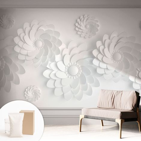 Papier peint intissé mural avec imprimé pour décoration pour salon pour chambre à coucher pour entrée Élégance florale 312x219 cm (1/5)