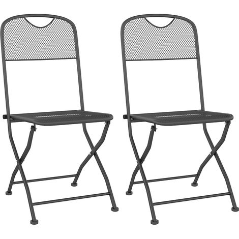 Maison Exclusive - Klappstühle, 2 Stück, Streckmetallgitter, Anth (1/5)