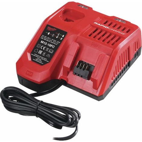 Milwaukee 4932451079 M12-18FC Caricabatterie Rapido Li-Ion 12V 18V compatibile M12 M14 M18