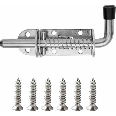 1 Pack Stainless Steel Spring Loaded Sliding Door Locks, Easy Installation of Spring Loaded Lock (1/4)