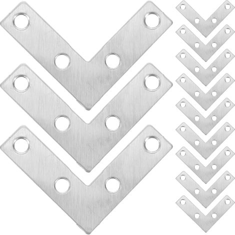CCYKXA 20 Équerres D’Angle en Acier Inoxydable 50 Mm avec Vis, Supports Métalliques L pour Fixation Meubles, Connecteurs Robustes pour Étagères et Bureaux, Kit 20 Pièces pour
