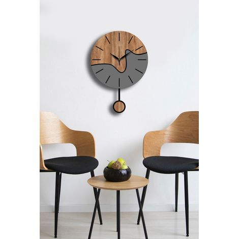 Orologio da parete, orologio decorativo, soggiorno Clock Noce Grigio (1/5)