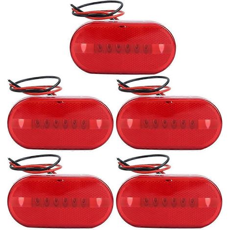 Stück 6-LED 12V Seitenmarkierungsleuchten für LKW-Anhänger, praktisches Zubehör (Rot)