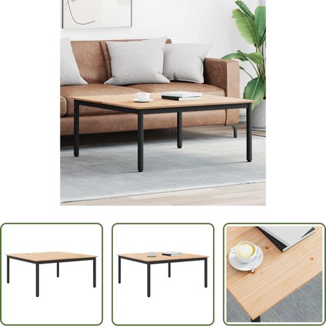 Table basse bois pin - Table basse Naturel 100 x 100 x 45 cm Bois de pin massif (1/5)