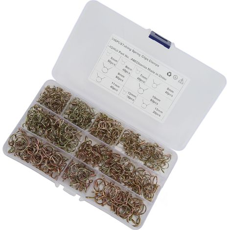 Lot de 345 colliers de ressort pour durites, pinces de tuyau, 9 tailles, pour moto, quad, bateau, étau (1/5)