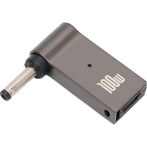 Adaptateur USB C Femelle vers DC, 90 Degrés USB C vers 3,5 X 1,35 Mm DC Jack Plug Converter, Connecteur de Chargeur d'alimentation Portable 100 W 5 A PD pour Ordinateur Portable (1/5)