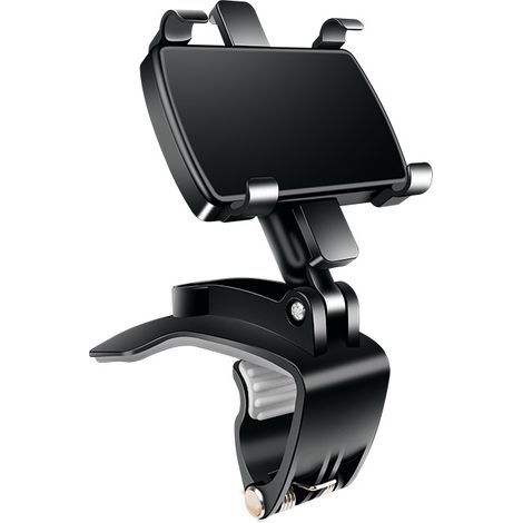 Support de téléphone de voiture à 360°, pince robuste, compatible avec les ordinateurs portables de 4 à 7 pouces, noir (1/5)
