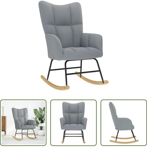 Fauteuil de détente - Chaise à bascule Gris clair Tissu (1/5)