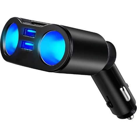 Prise Allume Cigare Double, Adaptateur Allume Cigare Voiture Puissant, Double Allumes Cigare Voiture, pour Chargement Rapide de Smartphones, Tablettes et Autres Appareils Électroniques (1/5)
