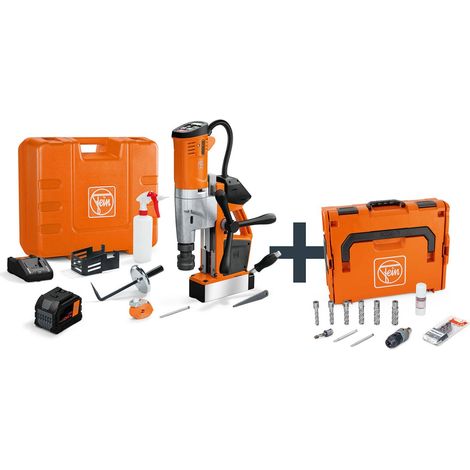 Fein  Akku-Universal-Magnet-Kernbohrmaschine  bis 35  mm mit  Anwenderset AKBU  35 PMQW  18 V  AS Construction-Site  Set /  1x 12,0  Ah Akku  + Ladegerät  - 71700465000