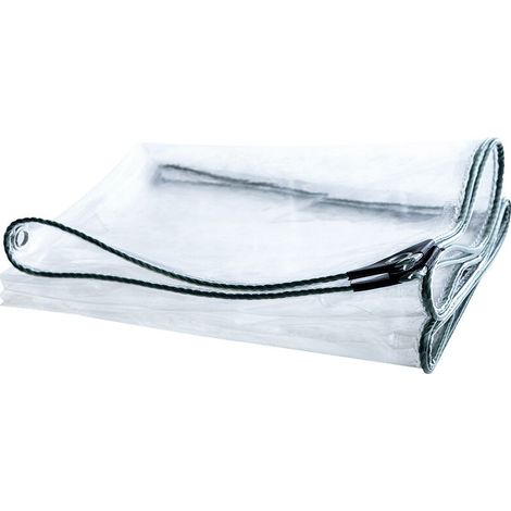 Bâche de protection transparente 120x190 cm – PVC imperméable 0,5 mm – Renforcée avec cordes nylon – Pour serres, tentes, abris - de120x190