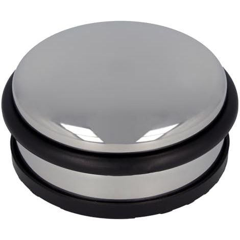 Butée de porte en acier inoxydable Ronde d'un poids de 1,2 kg ⌀ 10 cm, hauteur 4 cm E-19001 00 Produit pratique pour la maison et l' (1/4)