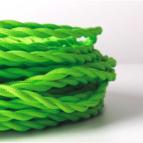 Cable Trenzado Recubierto En Tejido Efecto Seda Color Verde (1/5)