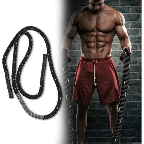 Corde d'entraînement lourde 3 mètres 25mm pour crossfit et musculation (1/5)
