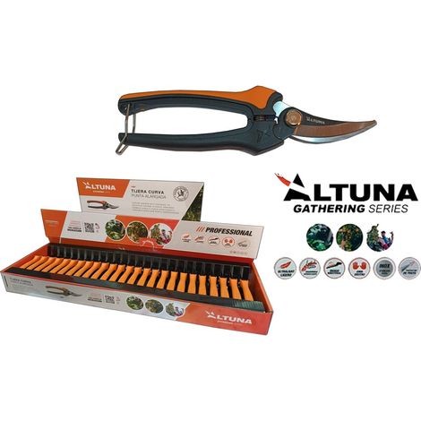 ALTUNA TIJERA PROFESIONAL 1260V DE 18 CM VENDIMIA CURVA MANGO FIBRA BIMATERIAL