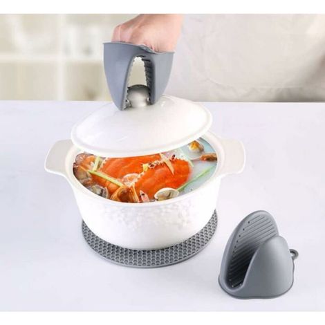 Gants de cuisine en silicone - - Résistant à la chaleur - Antidérapant - Doublure coton - Facile à nettoyer - Vert (1/4)