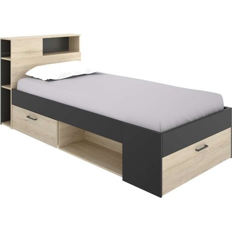 Cama compacta Pozo Alcón de 90 cm en natural/grafito 95 cm (alto) 99cm (ancho) 218 cm(largo) (1/5)