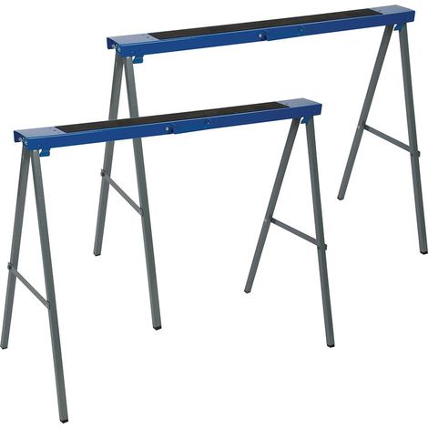 Silverline – Tréteau de sciage 78 cm – Charge max 125 kg – Plans supérieurs 100 cm avec revêtement antidérapant – Pieds repliables (1/10)