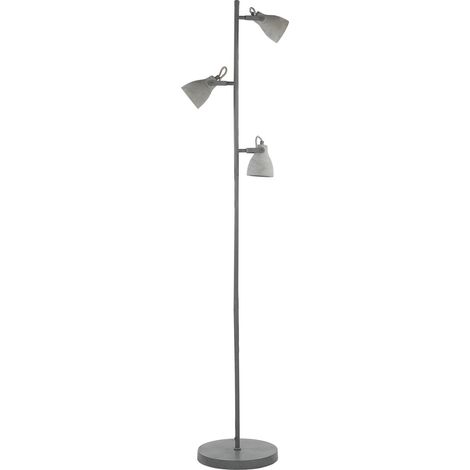 Lámpara de pie 3 luces hormigón gris 165 cm industrial Mistago