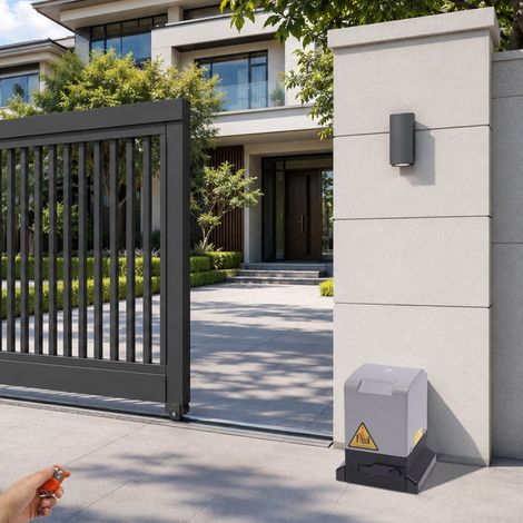 【Maison connectée】Motorisation Portail Coulissant 1200 kg 6M Ouvre-portail Automatique, Pour Hôtels, Usines, Écoles, Maisons Privées, Fermes et Ranchs, avec 2 Télécommandes, Moteur Puissant 550 W (1/5)