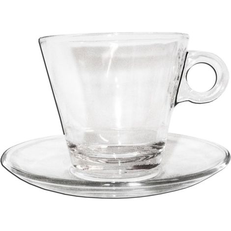 Ensemble de 4 tasses en cristal Finstock Eco Nadia 28cl avec assiette
