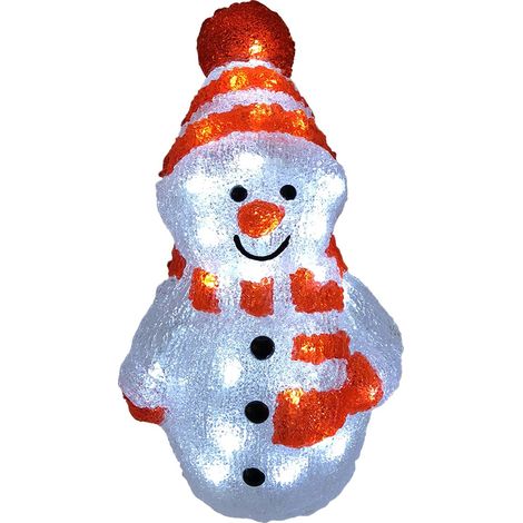 Acryl Schneemann mit 80 LEDs kaltweiß-MLK041S-Rot (1/5)