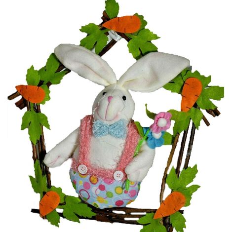 Coniglio di pasqua decorazioni pasquali dietro porta ghirlanda arredo casa in tessuto moderno e particolare 40cm (1/5)