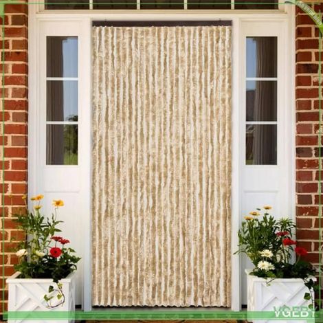 377377 Rideau anti-mouches beige 100x200 cm chenille (1/5)