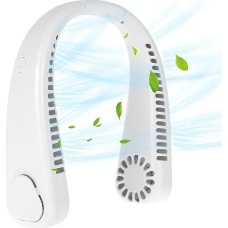 Ventilador De Cuello - 360° Giratorio - 3 Velocidades - Batería Recargable 1200 mAh - USB - Sin Aspas - Blanco - Unidad (1/5)