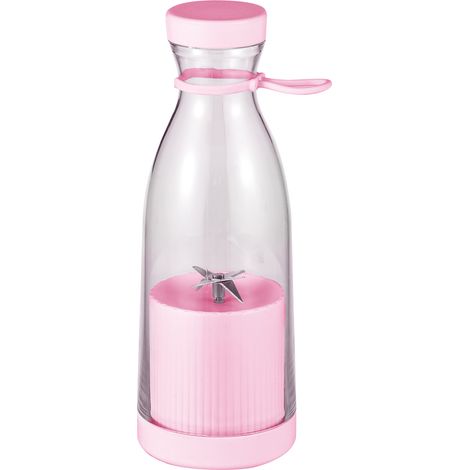 Ortviai Mixeur Électrique Portable 380 ml, Batterie Rechargeable Intégrée, 6 Lames en Acier Inoxydable, Rose (1/5)