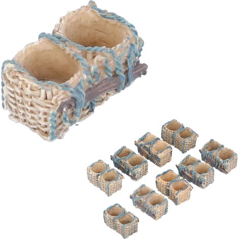 Miniatur-Rattan-Körbe, 10 Stück, zur Nachbildung von Bonsai-Mikrolandschaften (1/5)