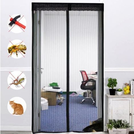120x220cm Moustiquaire Porte Magnétique Rideau de Porte avec Bande Adhesive Sans Perçage Anti Moustique Insecte Mouche pour Couloirs (1/4)