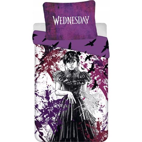 Bettwäsche-Set Wednesday 140x200 Mikrofaser Lila Dunkles Muster (1/2)