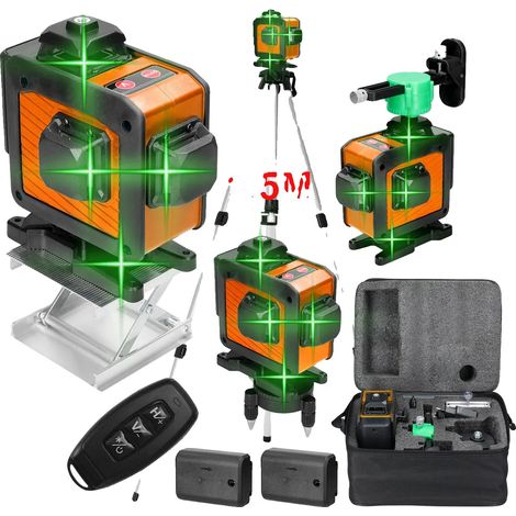 Niveau laser 4D 16 lignes, auto-nivelant, rechargeable avec trépied (1/2)