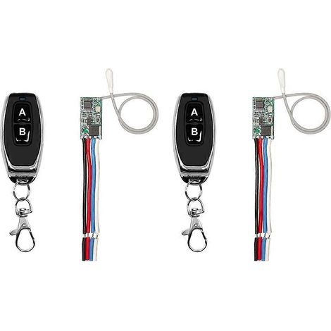 Deux ensembles de modules de commutation sans fil 433,92 MHz, récepteurs de relais de commutation d'alimentation mini DC 3,6 V-24 V, avec télécommande. (1/5)