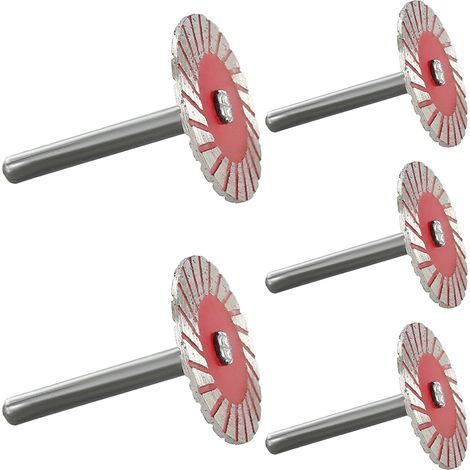 Disco de corte de diamante de 6 mm con vástago para grabado y rotulación en piedra. Amoladora eléctrica corrugada en seco. Mango de sierra corrugado de 40 mm. (1/5)