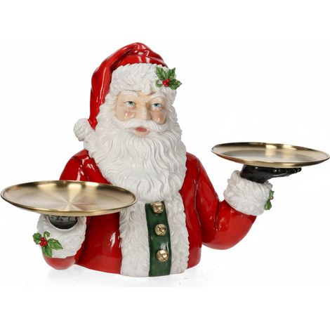 Bizzotto Vassoio 2 Piani Scott Babbo Natale H 46,8 Cm 76,3 x 44,5  Cm Poliresina Rosso Bianco (1/2)